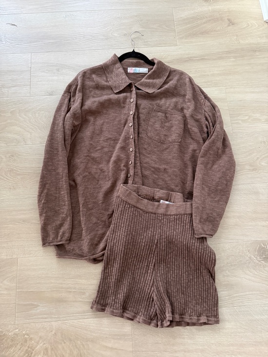 Free People Tops - Free People Beach Brown Women's Button-Front Knit Sweater Set